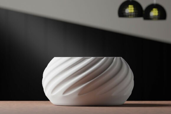 3D Short Spiral Jar: A Modern Decorative Container