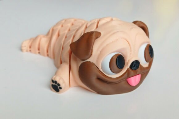 Adorable Articulated Pug Multi-Color 3D Printable