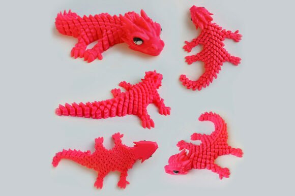 Articulated Dragon Print-in-Place 3D Model: A Dynamic Creative Asset