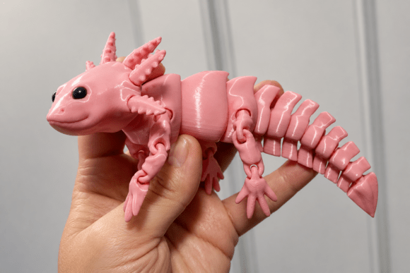 Articulated Flexi Axolotl: A Delightful 3D Printed Companion