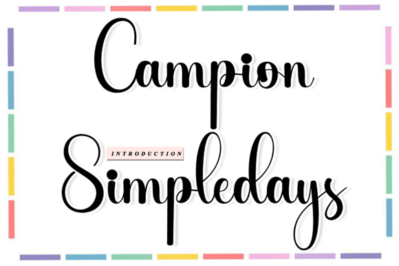 Campion Simpledays: A Sweet Handwritten Font for Elegant Designs