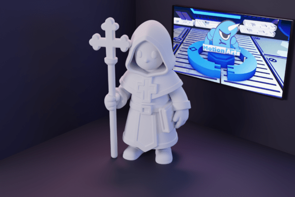 Cartoon Monk: The Calm, Charismatic 3D Print Model