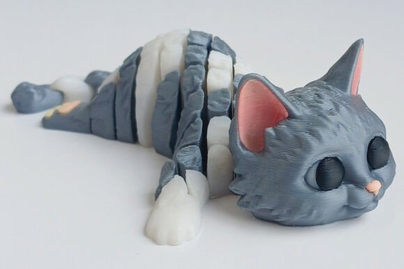 Cute Articulated Cat - 3D Print Model 🐾