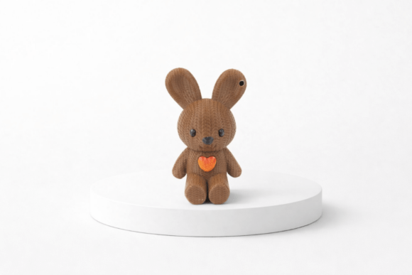 Cute Knitted Bunny STL 3D Model for 3D Print