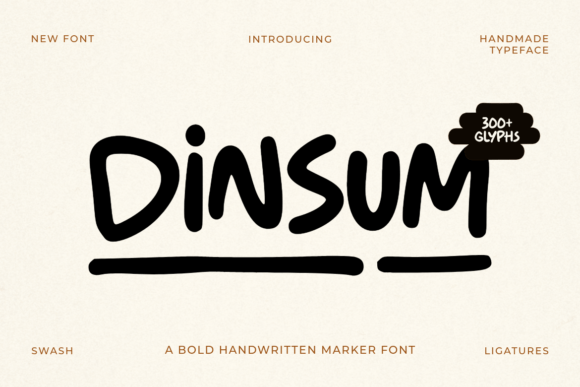 Dinsum: A Bold Handwritten Font for Authentic Branding