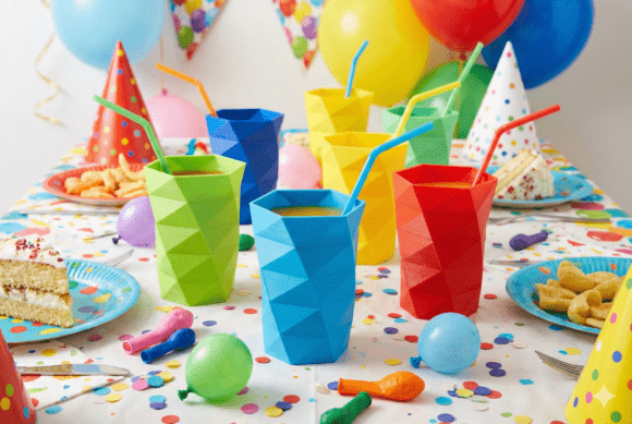 Geometric Party Tumbler: A Modern Faceted Drinkware Design