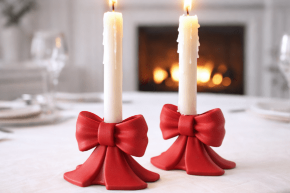 Ribbon Candlestick Holder: Elegant 3D Printable Charm