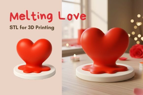 Valentine's Melting Heart: A Touch of Love in 3D